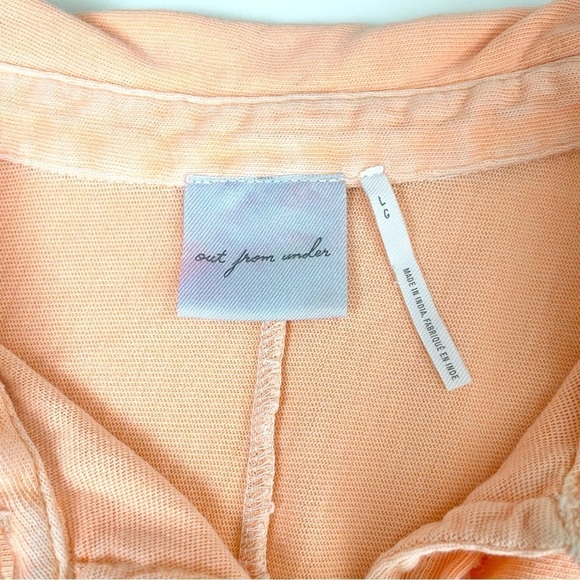 Out From Under Urban Outfitters Orange Button Down Top Large - Picture 6 of 11